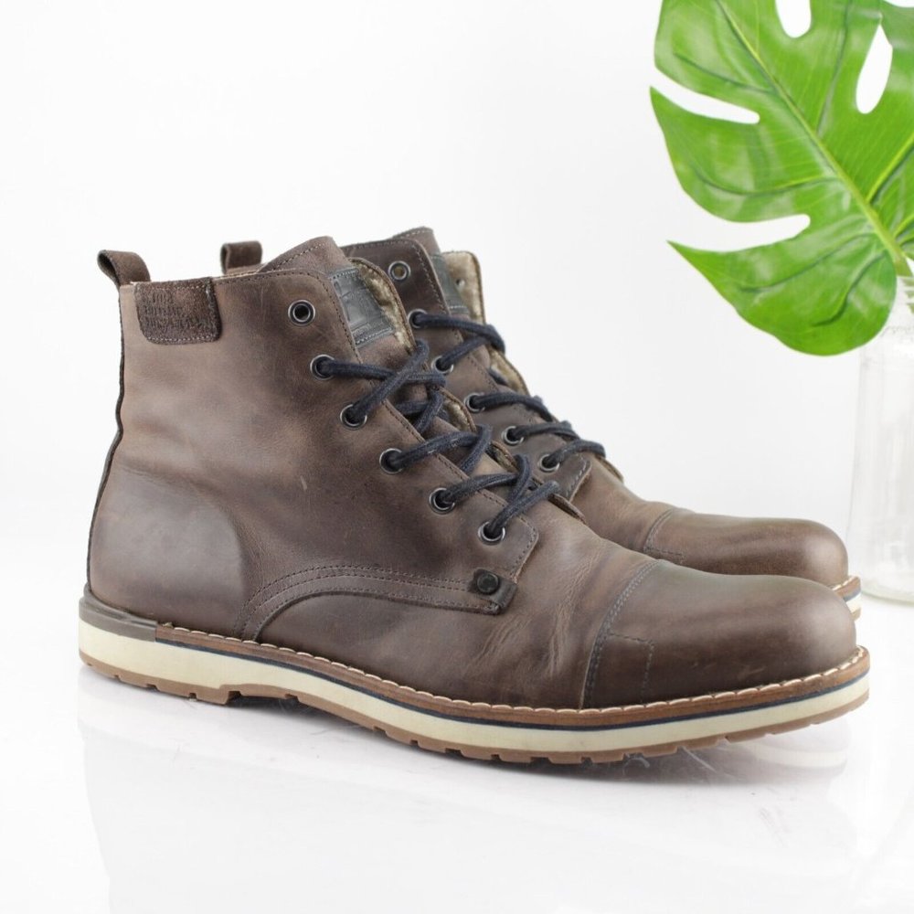Bullboxer Men's Gelos Boots Size 13 Lace Up Brown Leather Casual Hiker Outdoor